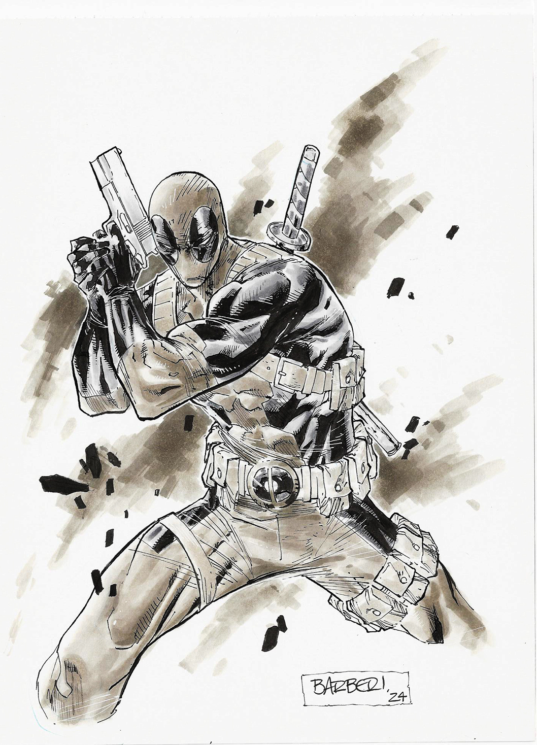 Deadpool (Copic Marker) – Original Sketch