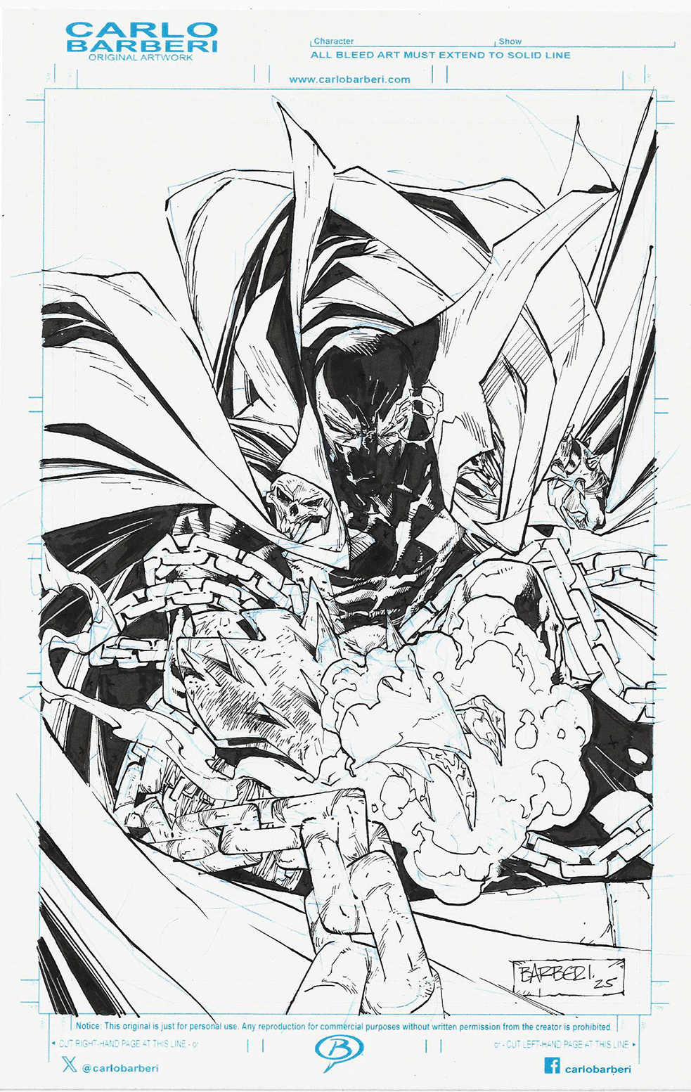 Spawn on Comic Art Board – Original Sketch